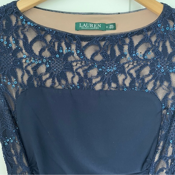 Ralph Lauren stretchy lace and sequin cocktail dress - Picture 7 of 8
